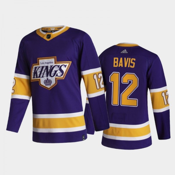 Los Angeles Kings Mike Bavis #12 2021 Reverse Retro Purple Jersey