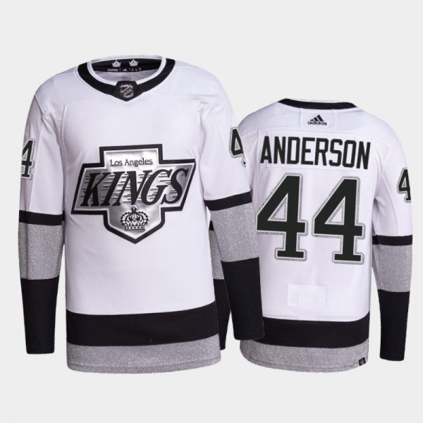Mikey Anderson Los Angeles Kings Primegreen Authentic Pro Jersey 2021-22 White #44 Alternate Uniform