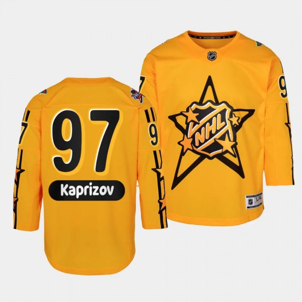 Minnesota Wild #97 Kirill Kaprizov 2024 NHL All-Star Game Premier Yellow Youth Jersey