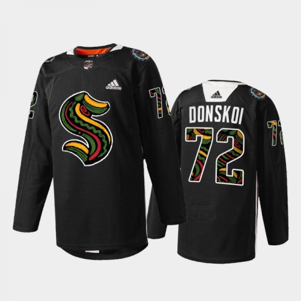 Seattle Kraken Joonas Donskoi #72 Black History Month 2022 Jersey Black Limited Edition