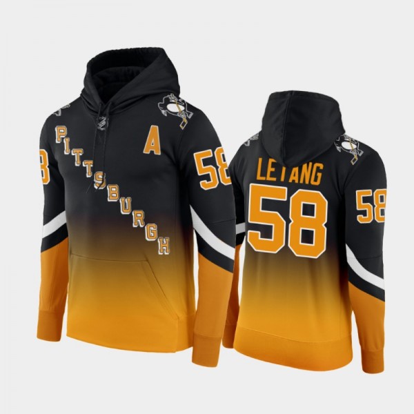 Kris Letang Pittsburgh Penguins Alternate 2021-22 Black Gold Gradient Hoodie #58