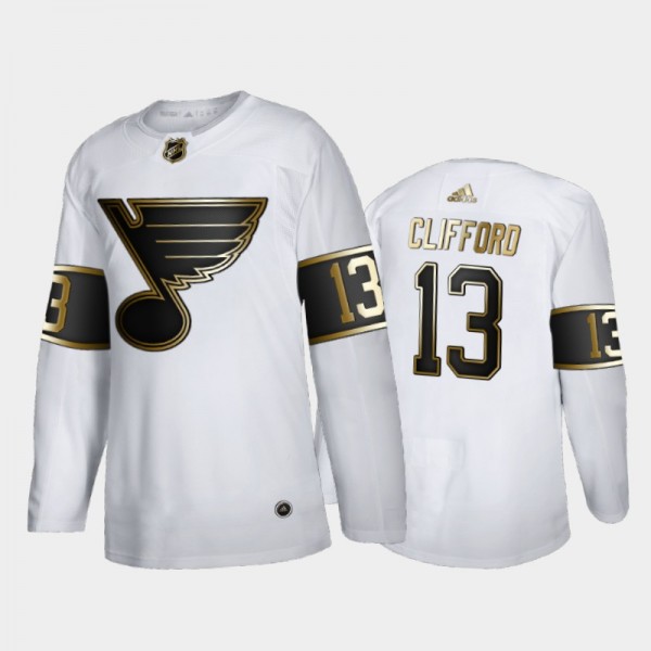 St. Louis Blues Kyle Clifford #13 Authentic Player Golden Edition White Jersey