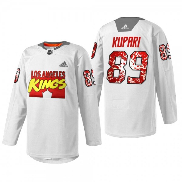 Rasmus Kupari LA Kings Marvel Super Hero Night White Jersey Special Warmup