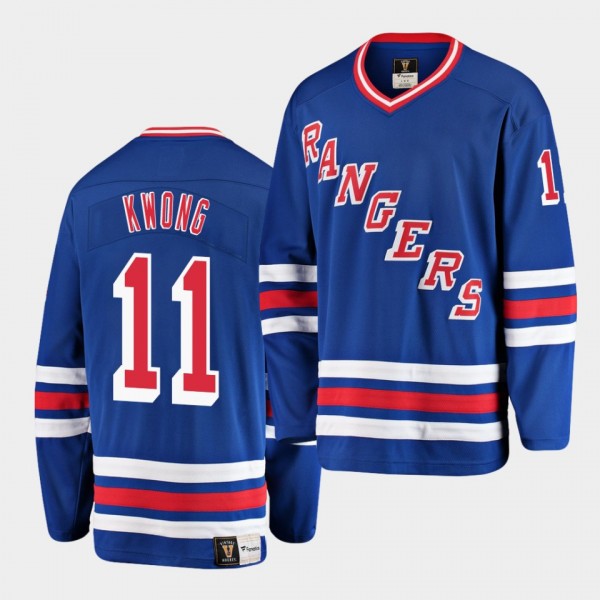 Larry Kwong Rangers First NHL Asian Player Blue NH...