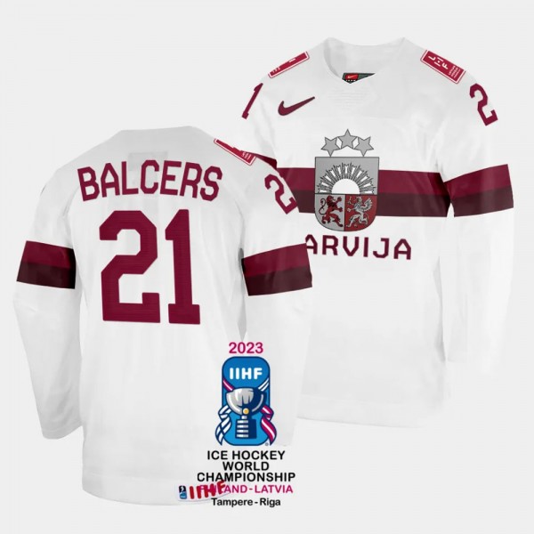 Latvia #21 Rudolfs Balcers 2023 IIHF World Champio...