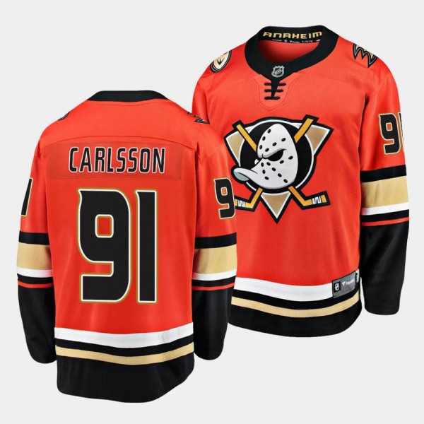 Anaheim Ducks Leo Carlsson 2023 NHL Draft Orange H...