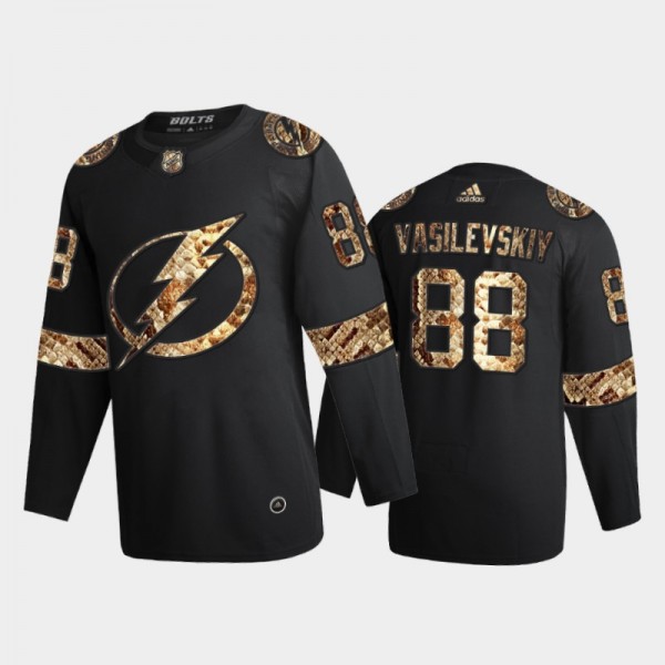 Tampa Bay Lightning Andrei Vasilevskiy #88 Python Skin Black 2021 Exclusive Edition Jersey