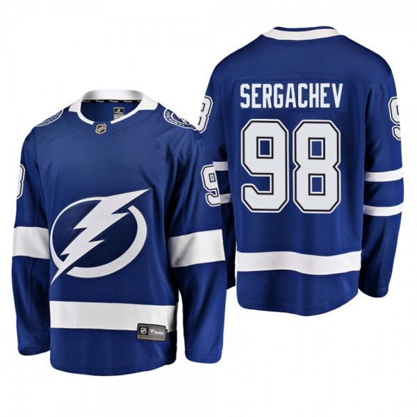 Men's Tampa Bay Lightning Mikhail Sergachev #98 Home blue Breakaway Player Cheap Jersey