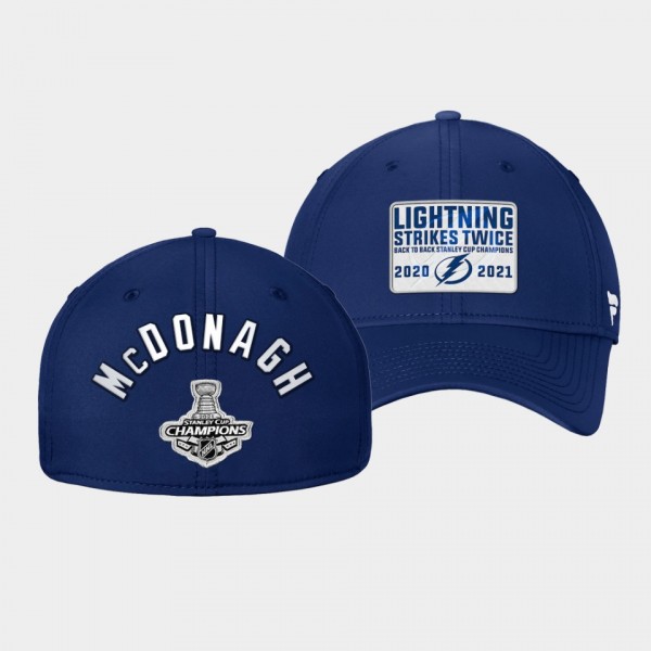 Ryan McDonagh Tampa Bay Lightning Hat Back-to-Back Stanley Cup Champions Blue Flex