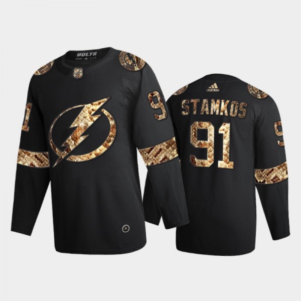 Tampa Bay Lightning Steven Stamkos #91 Python Skin Black 2021 Exclusive Edition Jersey