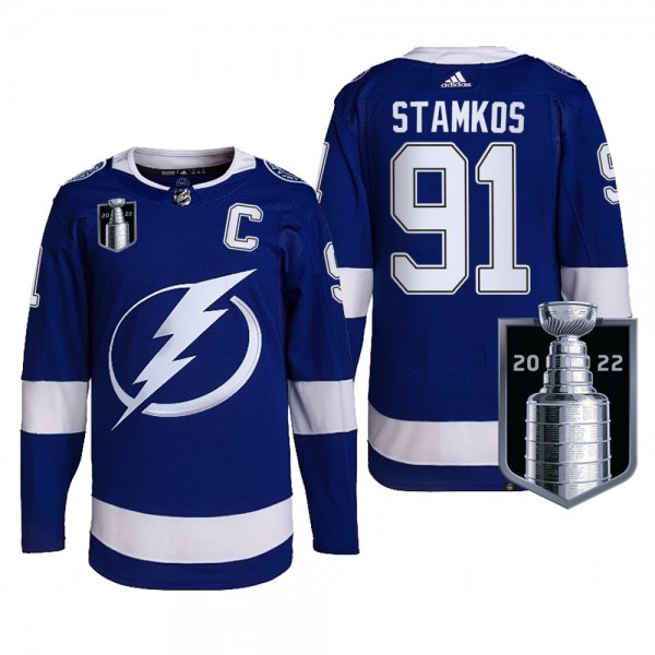 Lightning Steven Stamkos 2022 Stanley Cup Playoffs Blue Jersey