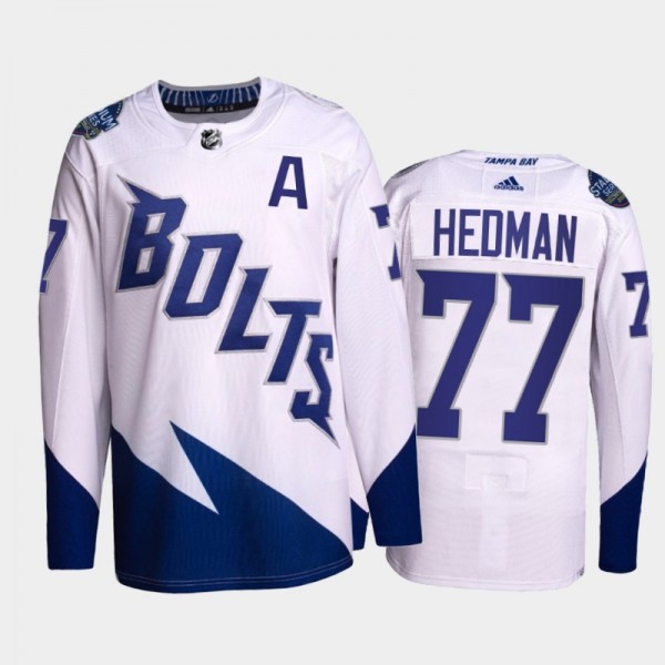 Victor Hedman Lightning 2022 Stadium Series Jersey #77 Primegreen Authentic White Uniform