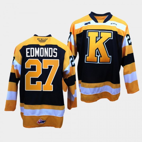 Lucas Edmonds Kingston Frontenacs #27 Black OHL Hockey Jersey Adult