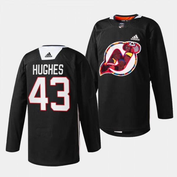 2024 Black History Celebration Luke Hughes New Jersey Devils Black #43 Specialty Jersey