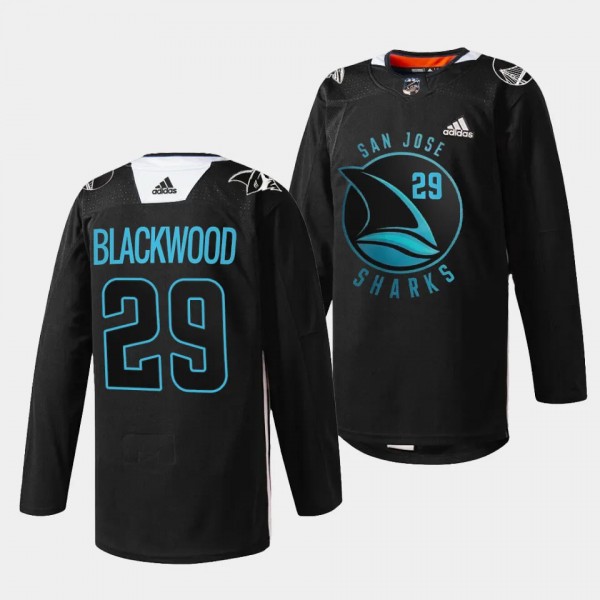Mackenzie Blackwood San Jose Sharks 2023 Warriors Black #29 Special Edition Jersey Men's
