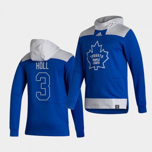 Toronto Maple Leafs Justin Holl 2021 Reverse Retro Blue Authentic Pullover Special Edition Hoodie