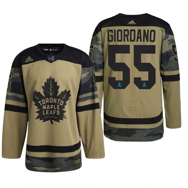 Mark Giordano #55 Toronto Maple Leafs Military Appreciation Camo Warm-Up Jersey