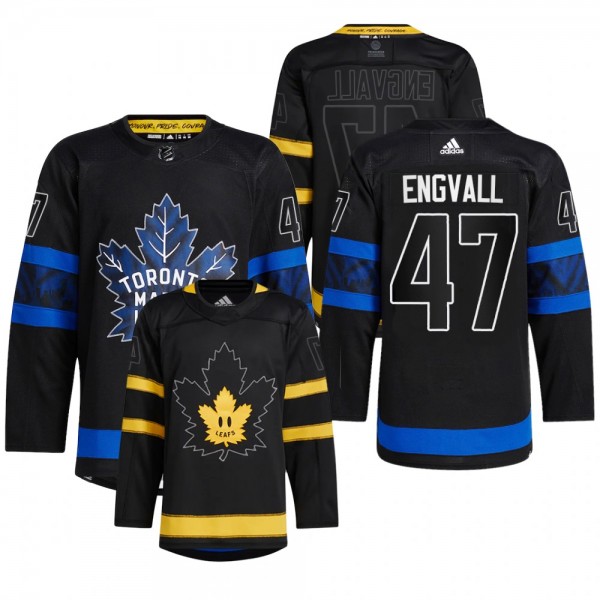 Toronto Maple Leafs 2022 Drew house Jersey Pierre Engvall Black #47 Authentic Alternate Uniform