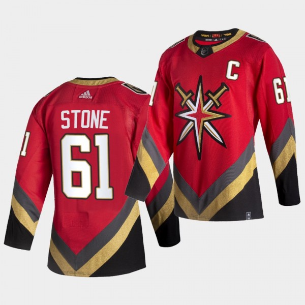 Vegas Golden Knights 2021 Reverse Retro Mark Stone Red Authentic Jersey