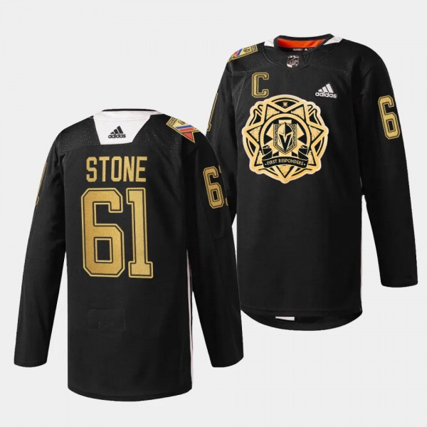 Vegas Golden Knights 2024 First Responders Mark Stone #61 Black Jersey