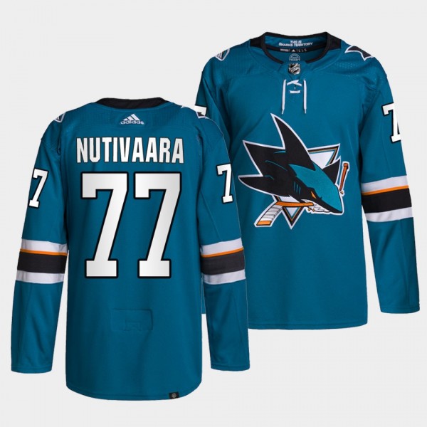 San Jose Sharks Primegreen Authentic Markus Nutivaara #77 Teal Jersey Home