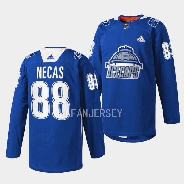 North Carolina Night Martin Necas Raleigh IceCaps Blue #88 Throwback Jersey 2022