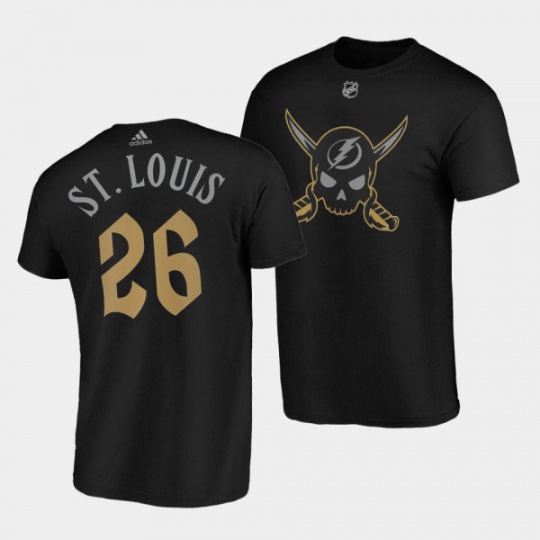 Martin St. Louis #26 Tampa Bay Lightning Gasparilla inspired Pirate-themed Black T-Shirt