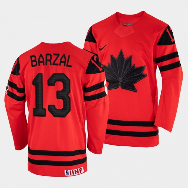 Canada 2022 IIHF World Championship Mathew Barzal #13 Red Jersey Away