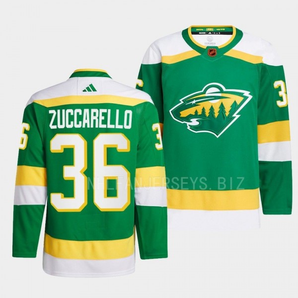 Reverse Retro 2.0 Mats Zuccarello Minnesota Wild Authentic Pro #36 Green Jersey 2022
