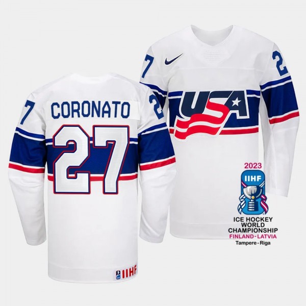 USA 2023 IIHF World Championship Matt Coronato #27...