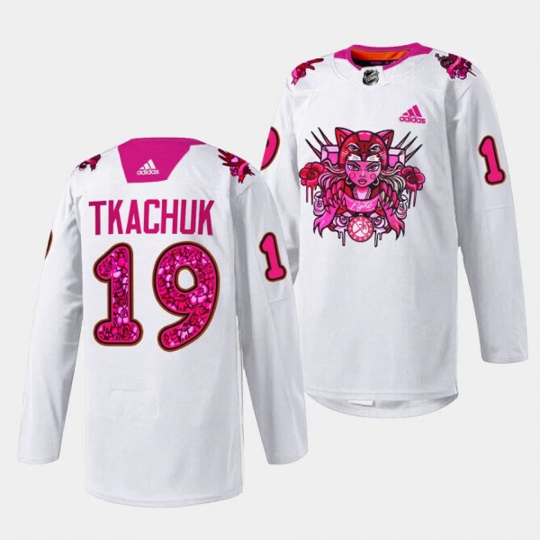 Pink in the Rink Matthew Tkachuk Florida Panthers White #19 Limited Jersey 2023