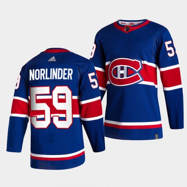 Mattias Norlinder #59 Canadiens 2021 Reverse Retro...