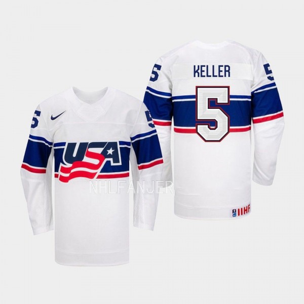 USA Hockey IIHF Megan Keller #5 White Jersey Home