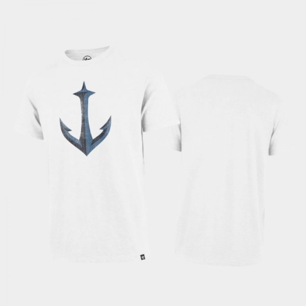 Men's Seattle Kraken Secondary Logo White Grit Scrum T-Shirt