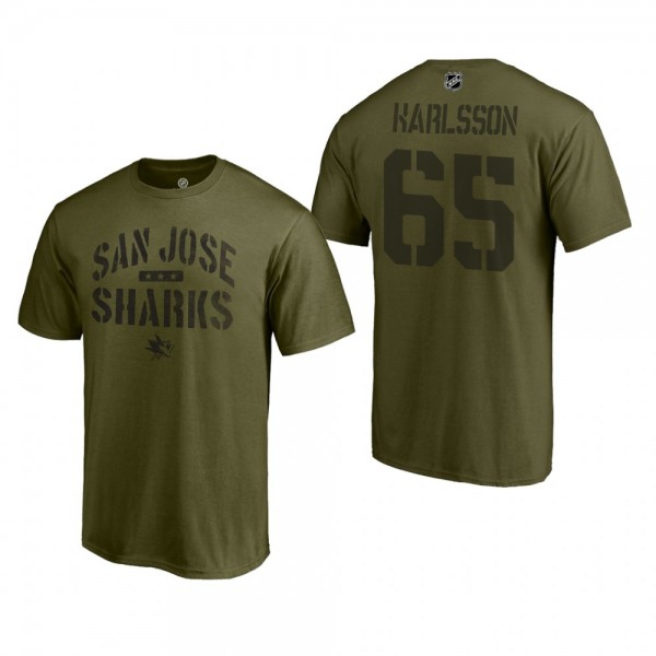 San Jose Sharks Erik Karlsson #65 Jungle Khaki Cam...