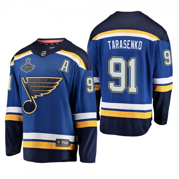 Blues Vladimir Tarasenko #91 2019 Stanley Cup Champions Home Blue Jersey  -  Men's