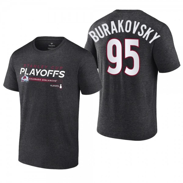Andre Burakovsky 2022 Stanley Cup Playoffs Colorado Avalanche Charcoal T-Shirt