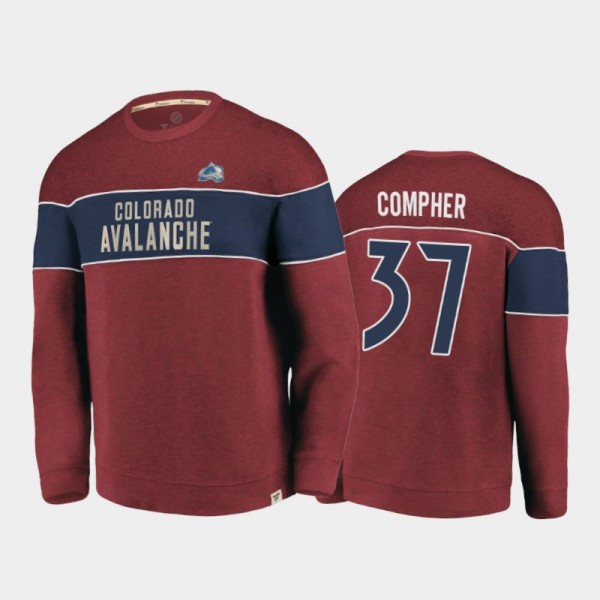 Men's Colorado Avalanche J.T. Compher #37 Varsity Reserve Burgundy Sweatshirt