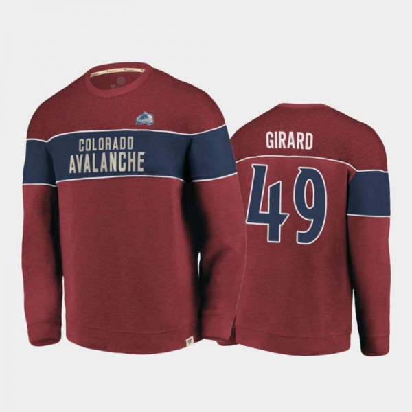 Men's Colorado Avalanche Samuel Girard #49 Varsity Reserve Burgundy Sweatshirt