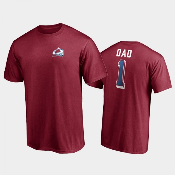 Men's Colorado Avalanche 2021 Father Day Garnet T-Shirt