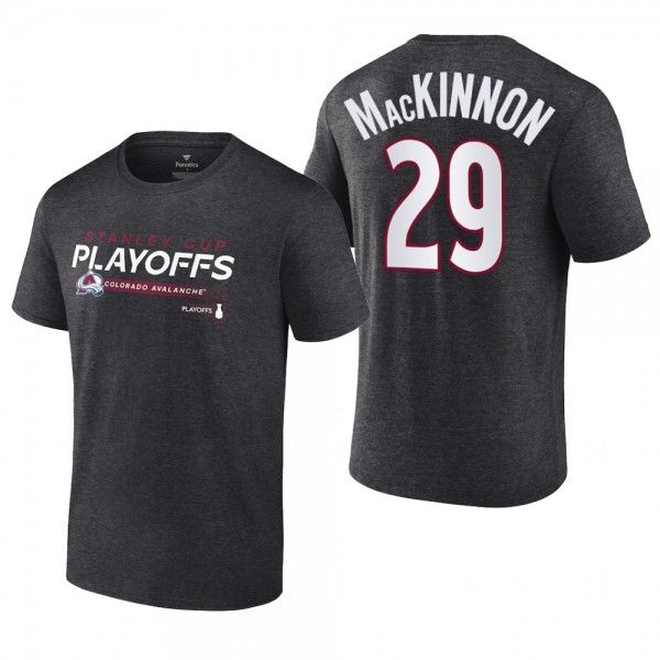 Nathan MacKinnon 2022 Stanley Cup Playoffs Colorado Avalanche Charcoal T-Shirt