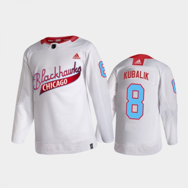 Men's Chicago Blackhawks Dominik Kubalik #8 One Community Night White Jersey