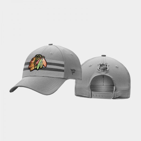 Men's Chicago Blackhawks Authentic Pro Home Ice Second Season Striped Snapback Gray Hat