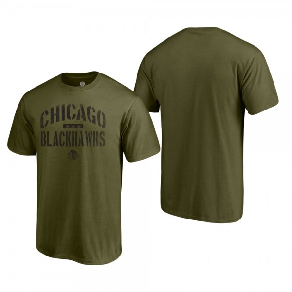 Men's Chicago Blackhawks Camouflage Collection Jungle Green T-Shirt