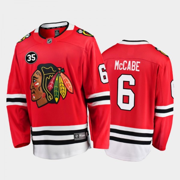 Chicago Blackhawks #6 Jake McCabe 35 Patch Honor Tony Esposito Red Home Jersey