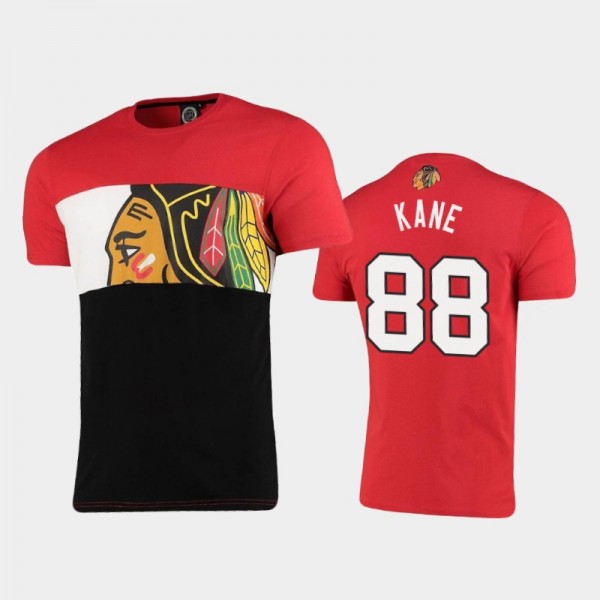 Blackhawks Patrick Kane #88 Cut Sew Red T-Shirt