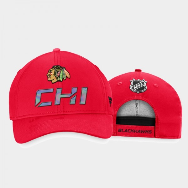 Men Chicago Blackhawks Authentic Pro Adjustable Locker Room Red Hat