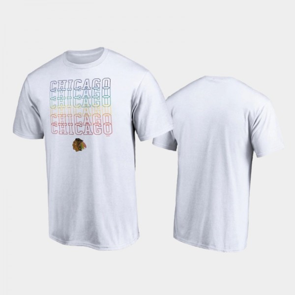 Men's Chicago Blackhawks City Pride White T-Shirt