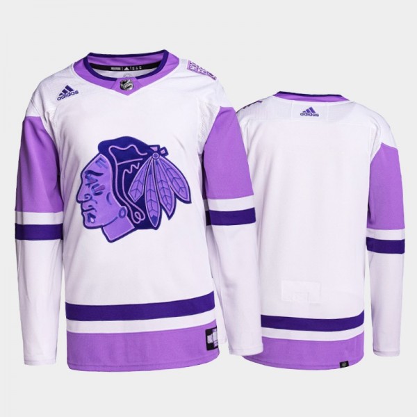Chicago Blackhawks HockeyFightsCancer White Purple...