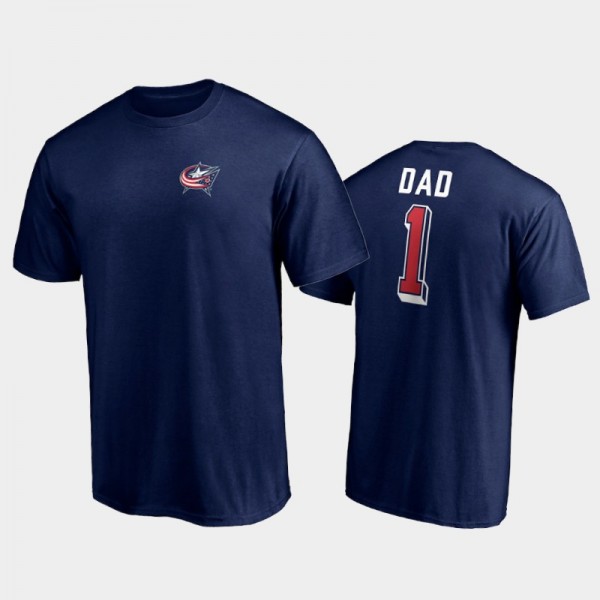 Men's Columbus Blue Jackets 2021 Father Day Navy T-Shirt
